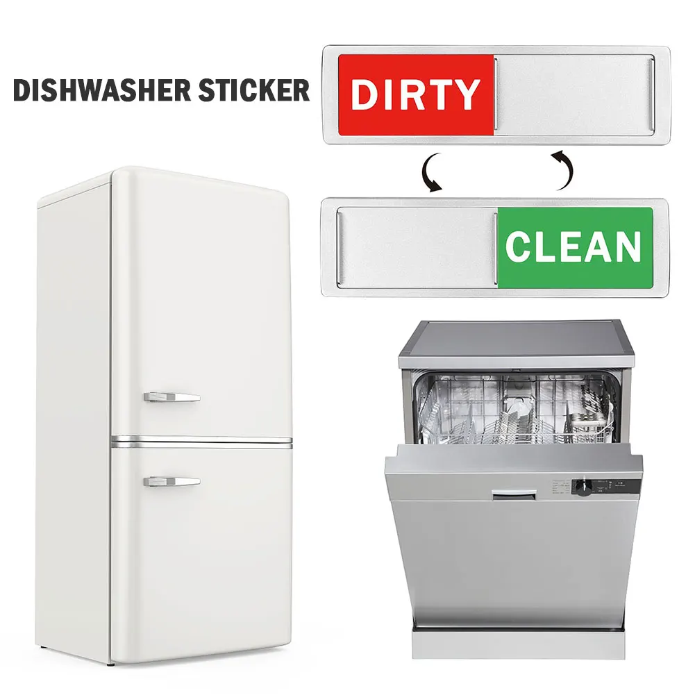 Dishwasher Clean and Dirty Magnet Sign Dishwasher Magnetic Indicator Sign Slide Shutter Magnets for Dish Washer Kitchen Supplies