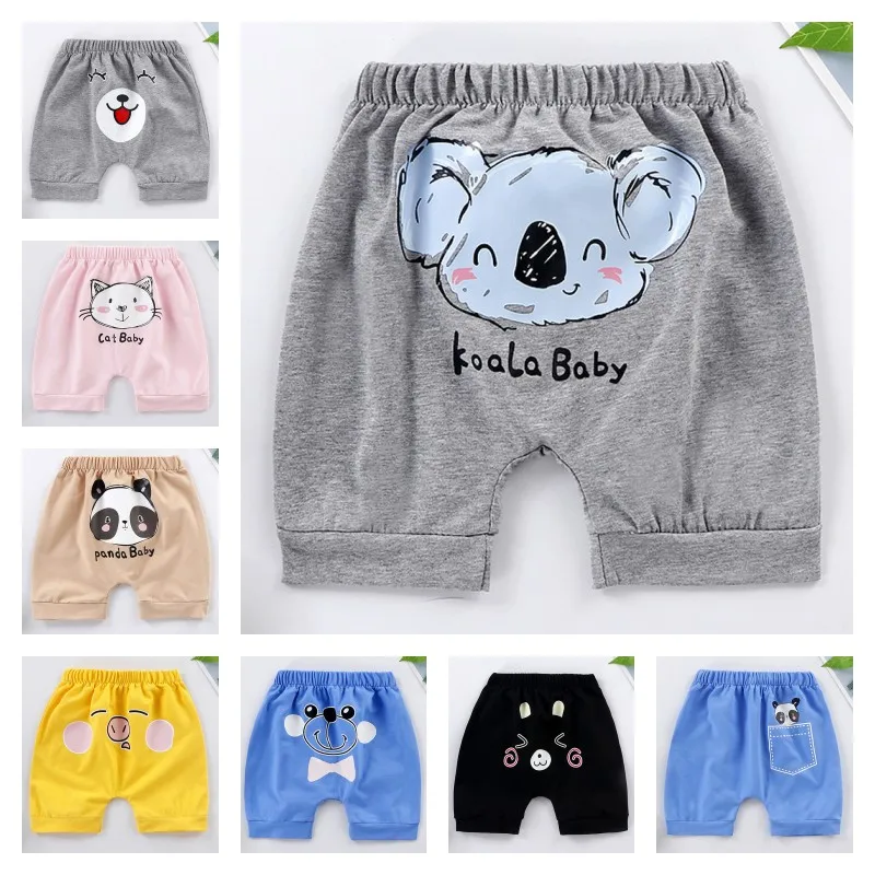 

Summer Baby Cpari Pants Boys Girls PP Pants Cotton Trousers Infant Toddler Harem Knee Length Casual Pants Trousers 3d Ears DS19