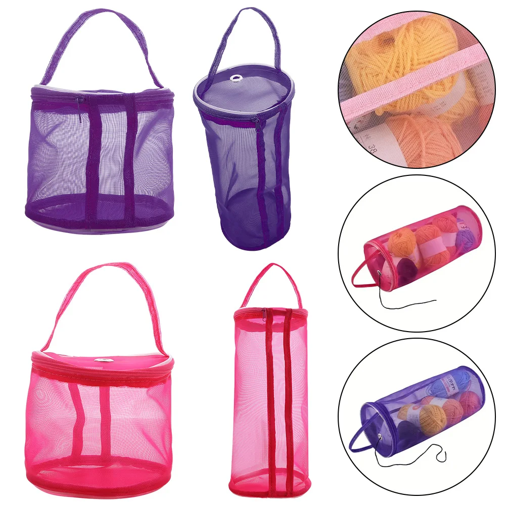Knitting Tool Organizer Yarn Storage Bag Yarn Storage Organizer Wool Diy Hand Knitting Tool Storage Bag Spacious And Convenient Keep Your Knitting Essentials Organized Purple/Rose