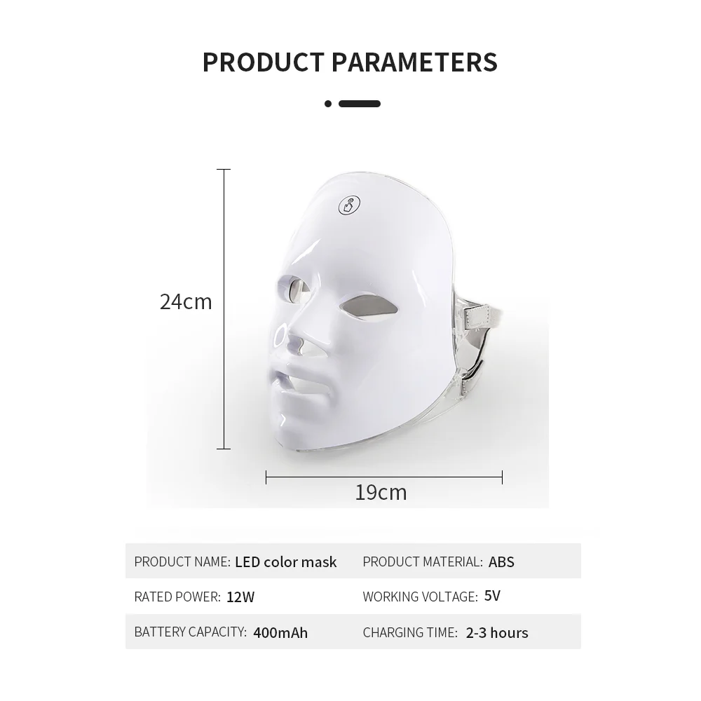 Rechargeable LED Mask Skin Care Home Use Red Light Therapy Photon Devices 7 Colours LED Light Therapy Face Beauty Facial Devices led facial mask