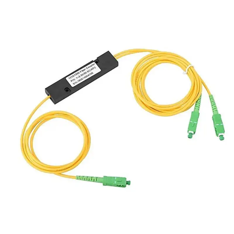 1x2 FTTH Fiber Optic Splitter 1 Point 2 Fiber Optic Splitter Box Tapered 1 To 2 Splitter Box SC/APC Coupler