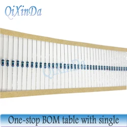 100PCS 1/4W 1R-10M 1% Metal film resistor 2.2R 47R 100R 1K 2.2K 4.7K 10K 22K 47K 100K 1M 330 470 1K5 2K2 470 ohm resistance