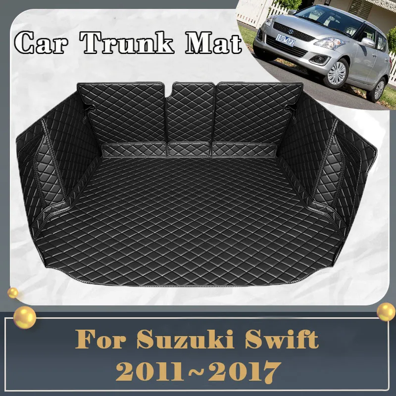 

Car Trunk Mat For Suzuki Swift AZG412 413D 414 2011~ 2017 5door Fully Trunk Mat Luxury Rear Cargo Tray Car Accessories 2015 2016