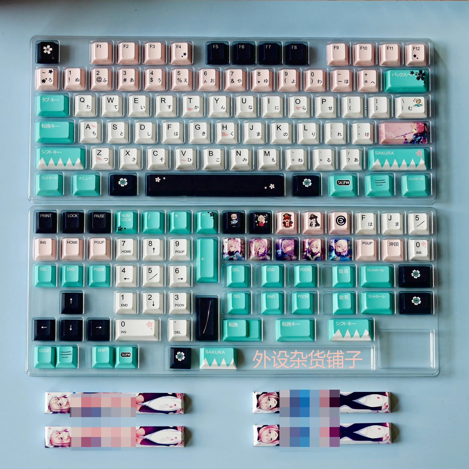 Desenhos Animados Anime Keycaps Grupo Pbt Sublimação Corante Perfil Cereja Destino Okita Souji Keycap para Teclado Interruptor mx 140 Chaves - Imagem 2