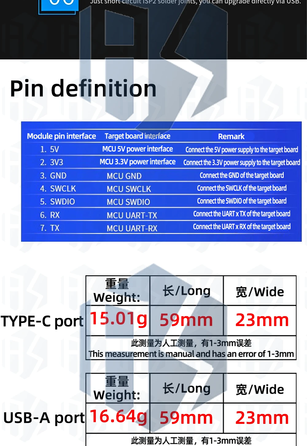 3,3 V 5 V WCH-Link-Emulator CMSIS-DAP Download Type-C Debug RISC-V Online SWDTTL ARM Chip Programmierung Typ C – Detail 4