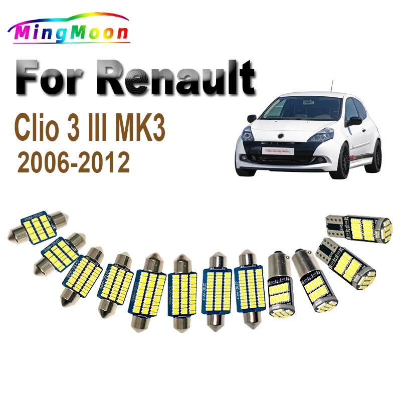 13 Pz Canbus Per Renault Clio 3 Iii Mk3 2006 2007 2008 2009 2010 2011 2012 Lampadine Per Auto Led Interni Map Dome Trunk Light Kit