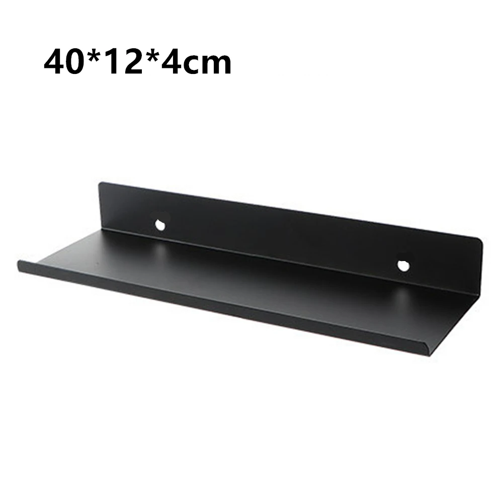 Bathroom Storage Rack 30-50cm Modern Matt Black White Bathroom Shelves  Punch Free Kitchen Wall Shelf Simplicity Home Accessories - AliExpress