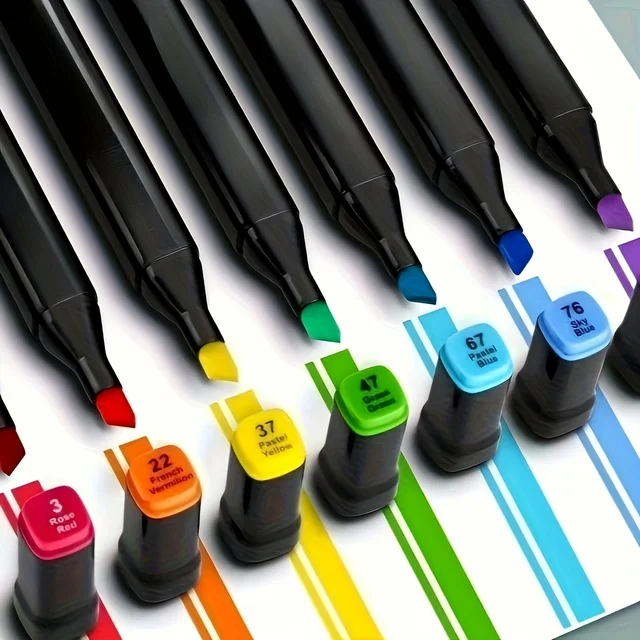 36/24Colors Art Markers Pen Set for Draw Double Headed Sketching Oily Tip Based Markers Graffiti Manga Artists School Supplies 6