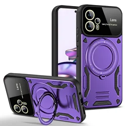 360 Degree Rotating Magnetic Car Mount Protective Case for MOTO G60 (PURPLE)