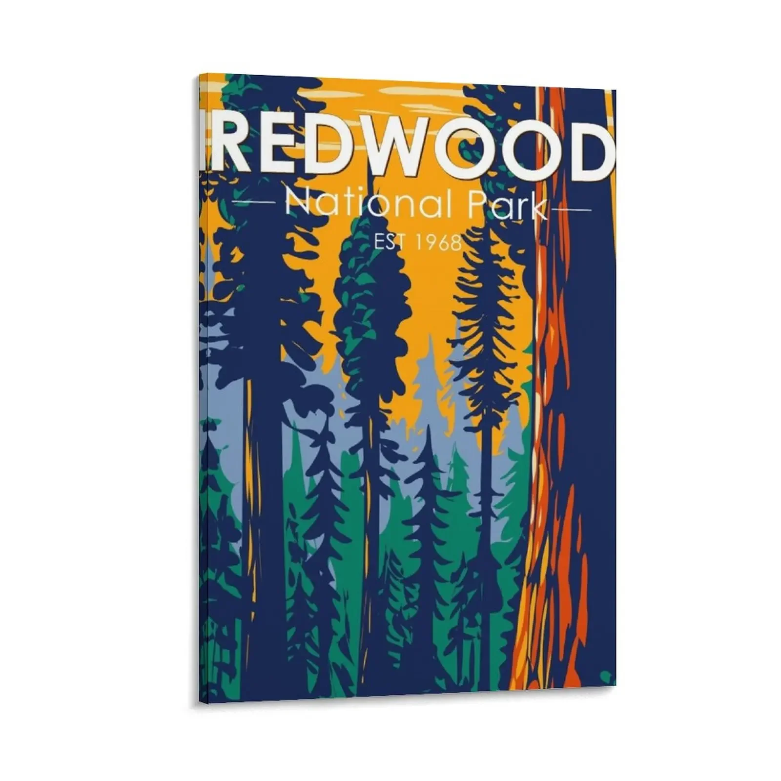

Redwood National Park California Vintage Картина на холсте, украшение стена в эстетическом стиле