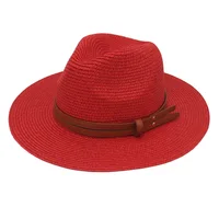 Summer Straw Sun Hat Panama Hats Grass Knitted Gift Hat Breathable Leisure Jazz Hat European American Style Straw Hat Beach Caps - Image 6