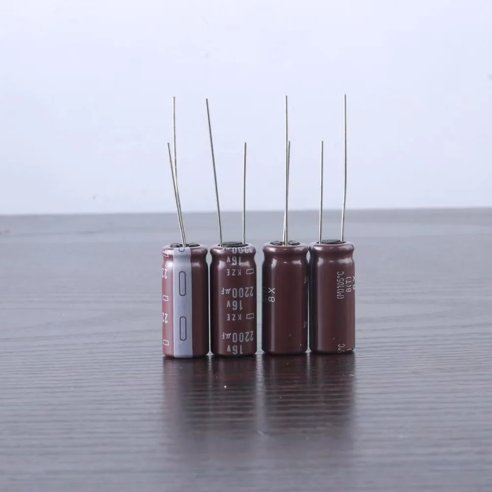 

10PCS Aluminum electrolytic capacitor kZE 16v2200uf 10*25 high frequency, long service life 16V 2200uf 10x25mm