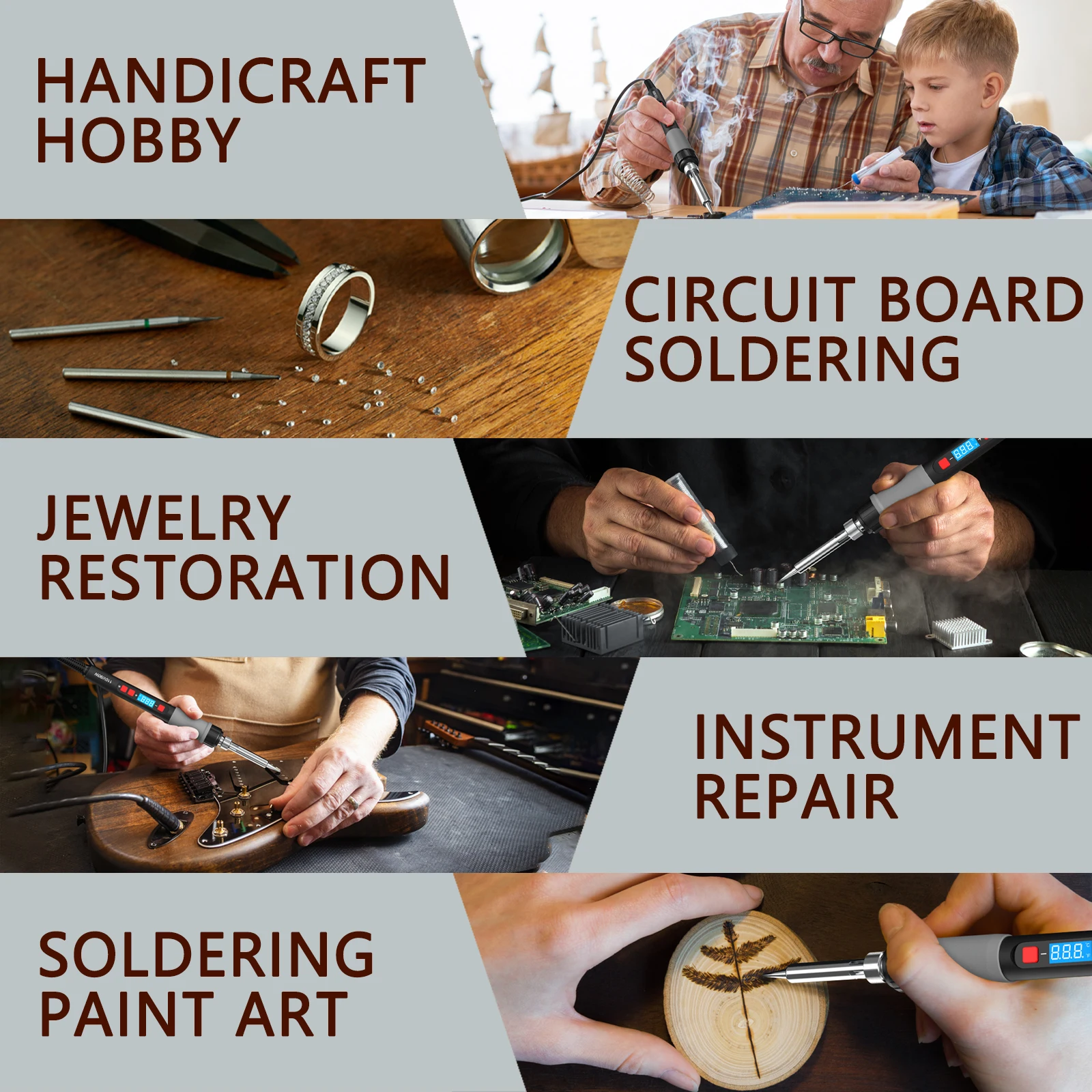 Set Saldatore A LED 90W - Temperature Regolabili 180-480°C - 5 Punte - Per Elettronica, Hobby, Riparazioni - Foto 12