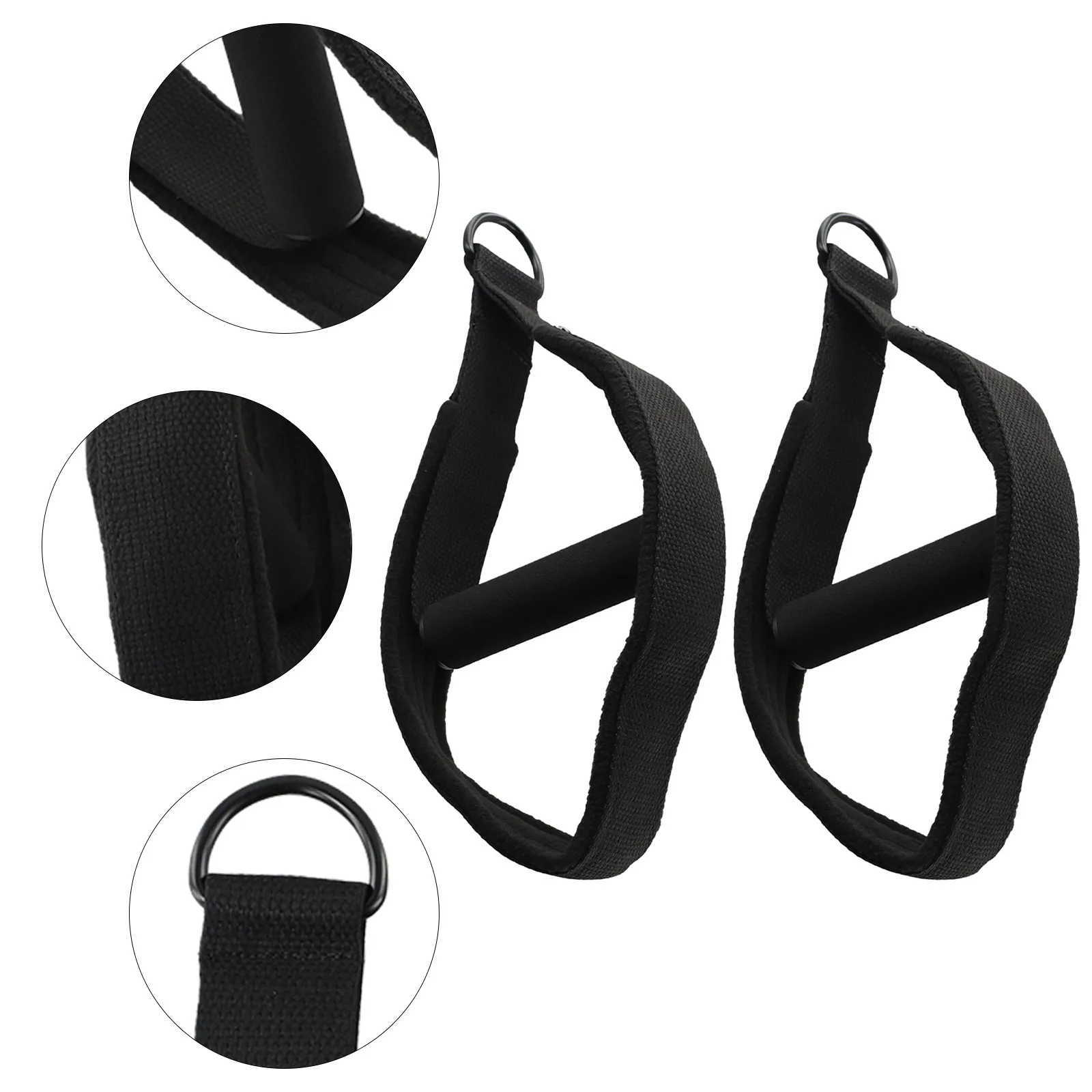 

Training Belt Double Loop Straps Polar Fleece Yoga Straps Black Color Circle Foot Straps Double Loop Pilates 2pcs