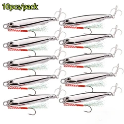 Premium Pack of 10 Silver Plated Metal Jig Fishing Lures (20g, 30g, 40g) - Ideal for Saltwater Bass Fishing (DY30 - 10PCS)