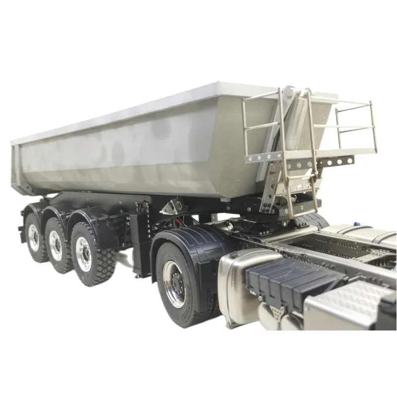 For 1/14 Tamiya RC Truck All Metal 3-axis Hydraulic Dump Truck Tipper Trailer Scania R620 Actros Volvo MAN LESU DIY Parts 2