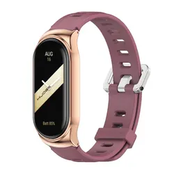 Silicone Wristband Bracelet Replacement Strap for Mi Band 8 (CS Wine Red 1)