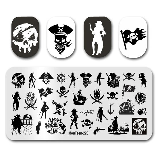 Nail Art Stamp Plate MouTeen-228 Building Landscape Nail Stamping Plates Manicure Set For Nail Art Stamper 5