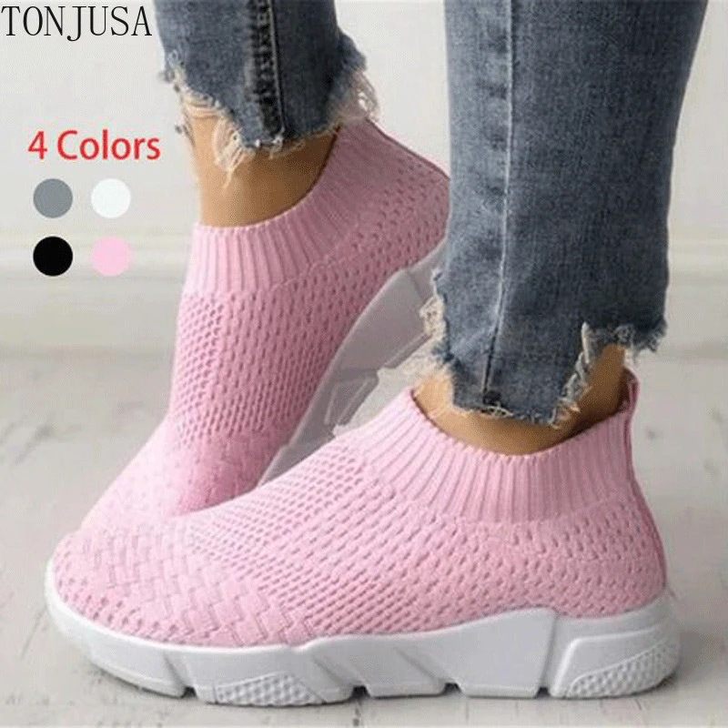 Soedan zwaar Koe Factory Outlet Women Shoes Plus Size 42 Stretch Fabric Sneakers Women  Casual Vulcanize Shoes Female Slip On Basket Socks Shoes - Women's  Vulcanize Shoes - AliExpress