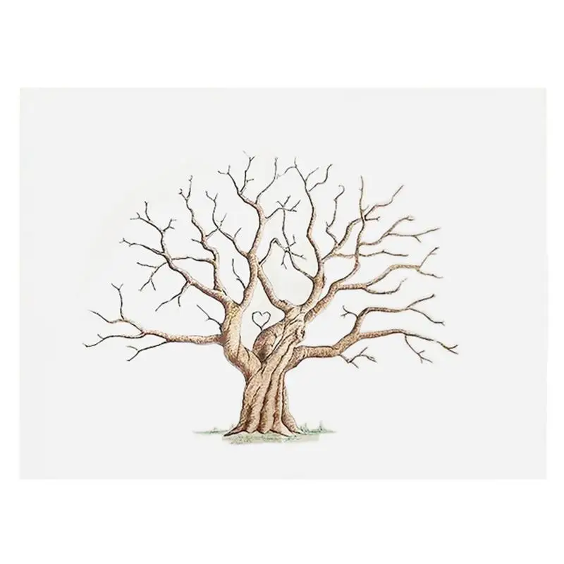 Wedding Guest Book DIY Tree Painting Fingerprint Tree Canvas Event Decorative Guestbook
