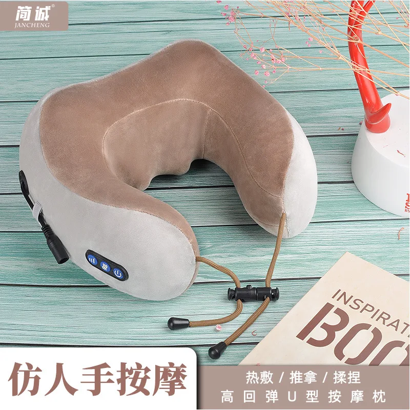 U-shaped Neck Massage Pillow Rubbing Heating Vibration Kneading Electric Neck and Shoulder Massage Protection Relaxing Massager