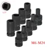 1/2" Square Drive Four-pointed Square Socket Wrench 6-24mm Tap Socket For Pneumatic Ratchet Wrench M6-M24