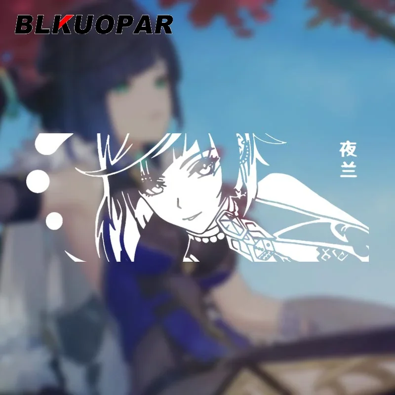 

Автомобильные наклейки BLKUOPAR для Genshin Impact Yelan, водонепроницаемые мотоциклетные виниловые наклейки, кондиционеры, оригинальные Креативные украшения