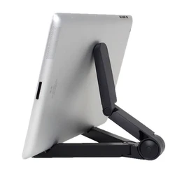 Adjustable Universal Tablet Stand - Premium Folding Holder (Black)