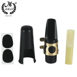 Premium Saxophone Mouthpiece Kit - Plastic with Cap, Metal Buckle, Reed, and Dental Pad Accessories (Alto)