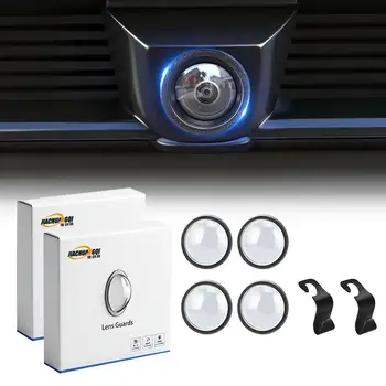 Kit di Protezione per Telecamera Auto: 4 Pezzi con 2 Ganci, Copertura Antigraffio per Paraurti Anteriore, Protezione Lente in PC