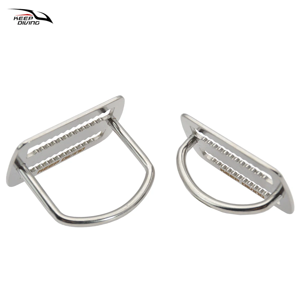 1Pcs KEEP DIVING 316 Stainless Steel Scuba Diving Belt Webbing Strap Keeper with Vertical D-ring BCD Accessories 2