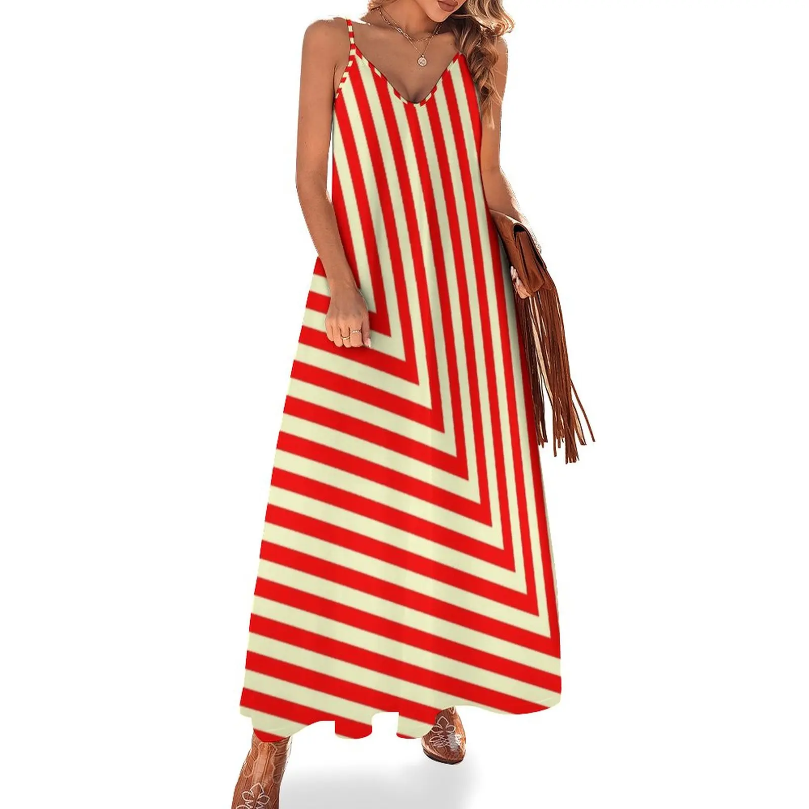 

red and white striped Sleeveless Dress summer dresses dresses for womens women's dresses luxury