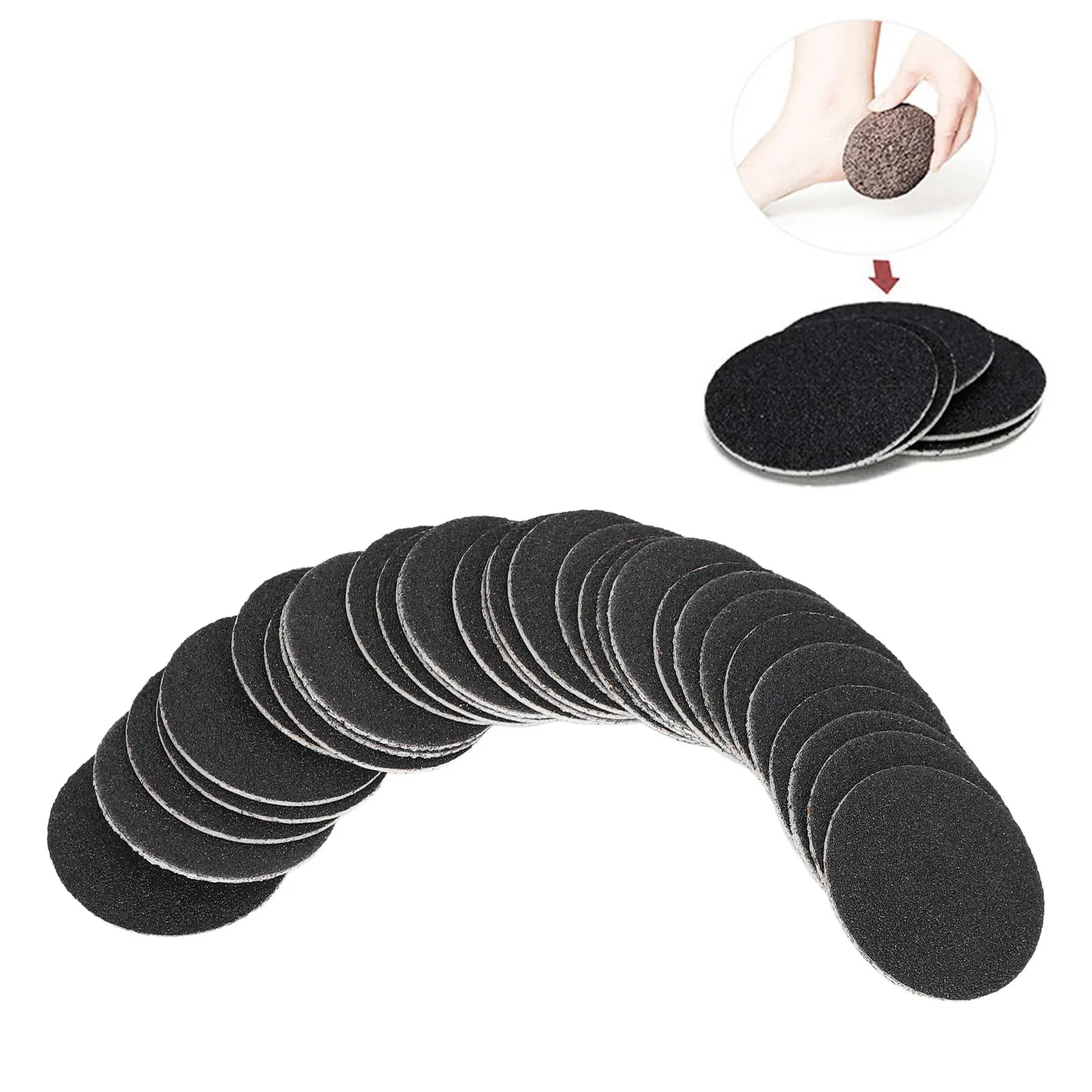 Foot File Refill Disks Pedicure Tool 60pcs 180 Grit Callus Removal Replaceable Foot File Replacement Sandpaper Discs