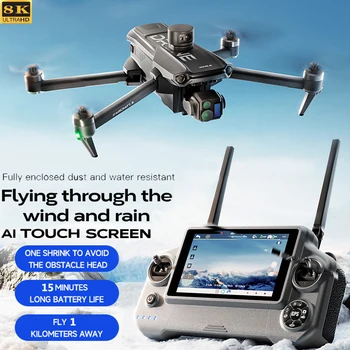 Drone Wing 6 MAX con Fotocamera 4K, Gimbal a 3 Assi, WIFI, Evitamento Ostacoli, FPV, Brushless, Schermo Touch, Quadricottero RC, Regalo Giocattolo