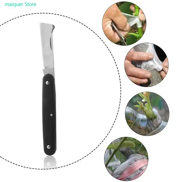 Rozsdamentes Acél Penge Összecsukható Ültetési Kés Kaszálás Többfunkciós Növényvágás Metszés Vágó Vágófa Koca Szerszám - Image 5