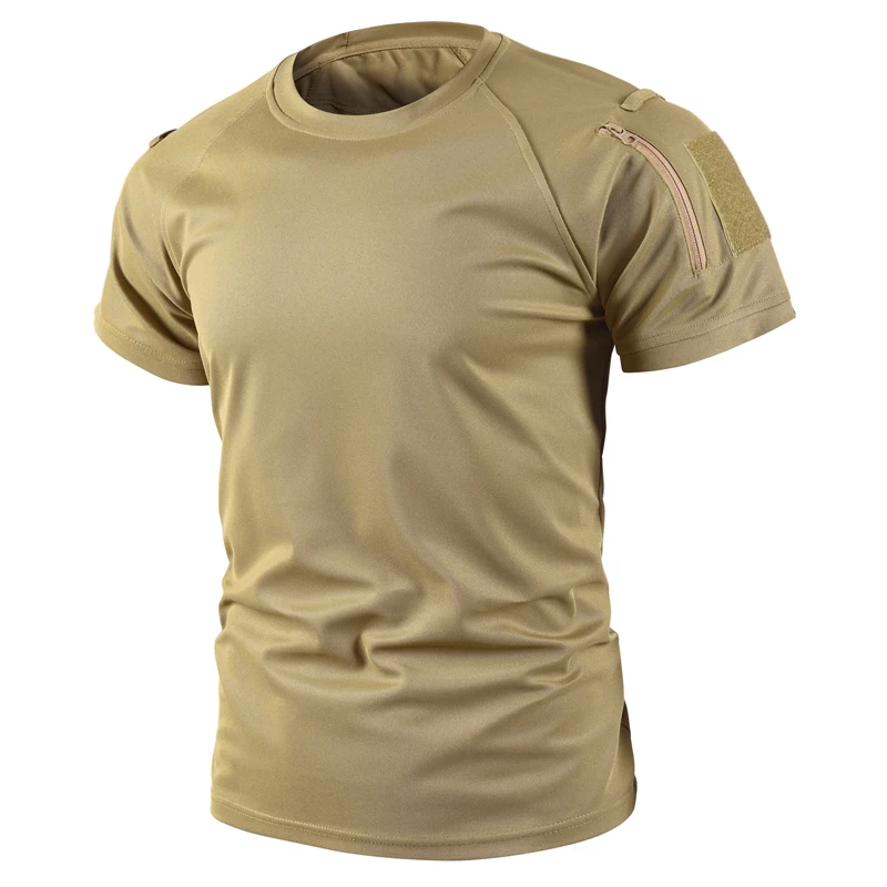Men's Military Summer Sports Tees Quick Dry Tactical T-shirt for Camping Hiking Trekking Breathable Pullover Climbing Casual Cargo sport t shirt