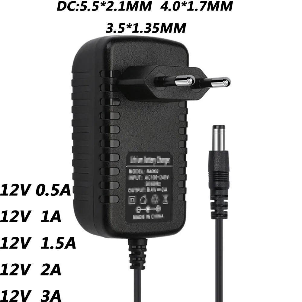 

1PC AC 100-240V DC 12V 0.5A 1A 1.5A 2A 3A Converter power Adapter Charger Power Supply 12 V Volt for LED light strips EVD CCTV