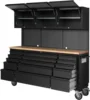 72" Tool Chest Rolling Tool Box 15 Storage Drawers 3 Upper Cabinet Pegboard Large Toolbox with Wheels for Warehouse Basement 1