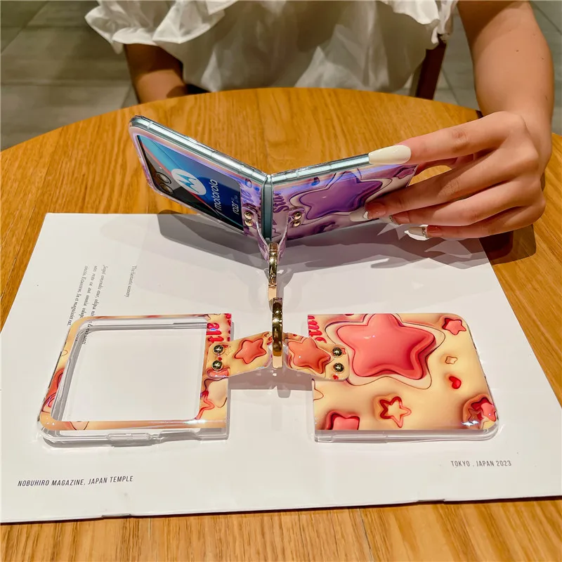 Ring Blu-ray Phone Case For Motorola MOTO Razr 40 Ultra PC Star Protective Cover