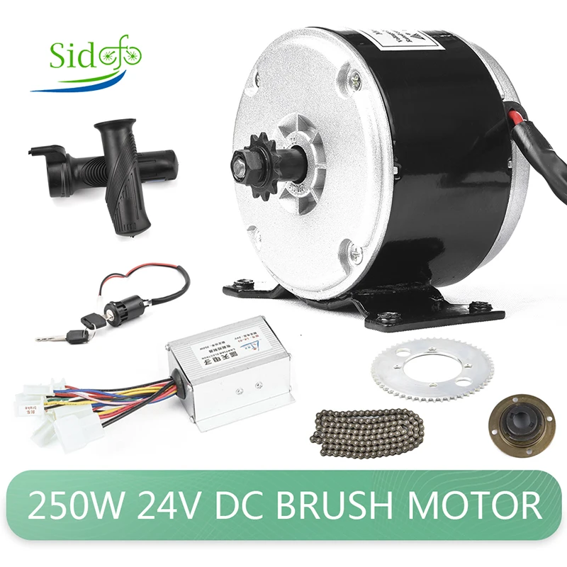 Ebike DC Brush Motor Kit 24V 250W Controller Throttle 65T Tooth