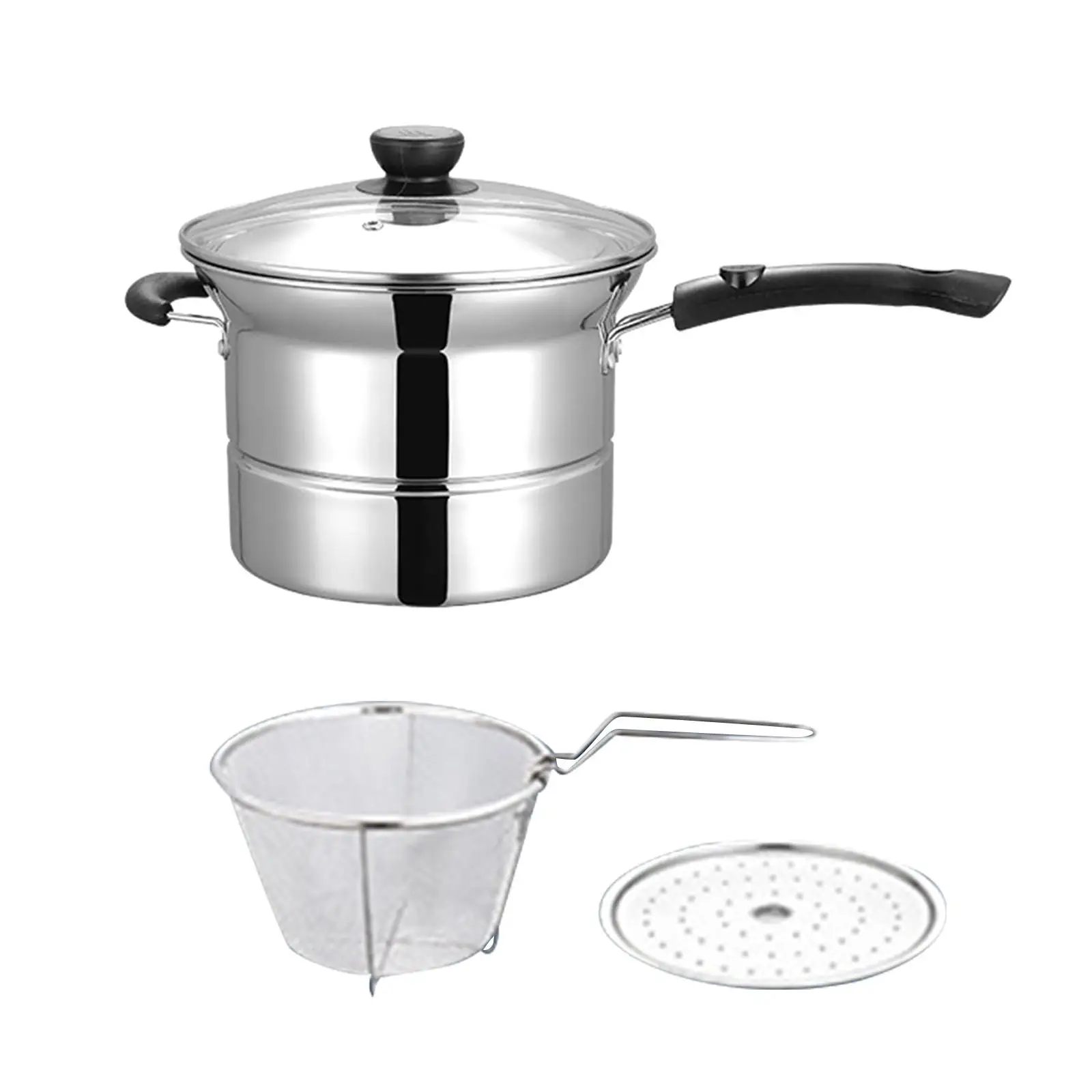 Stainless Steel Cooking Pot Spaghetti Soup Pot Cheese Portable Soup Milk Pot for Restaurants Hotel Restaurant Home Teahouse