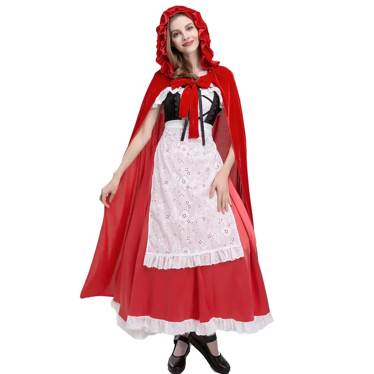 

Little Red Riding Hood Costume Women Halloween Cosplay Uniform Fairy Tale Cosplay Outfit