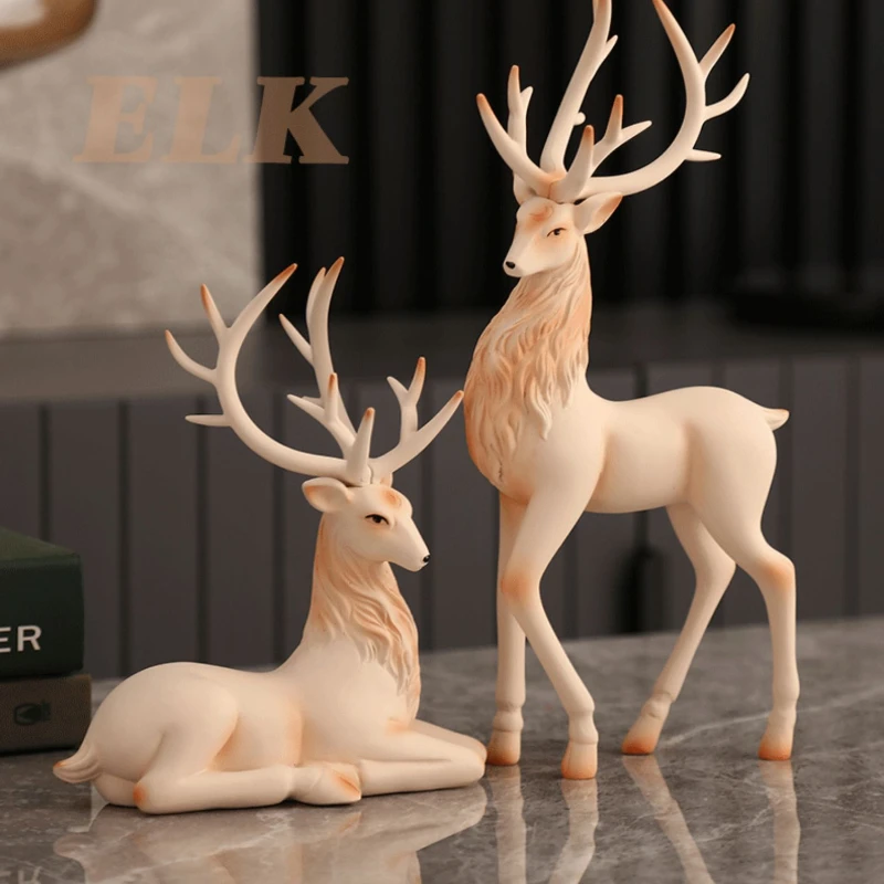 

Creative small elk ornaments, home furnishings, living room, porch decorations, TV wine cabinets, light luxury decorations,