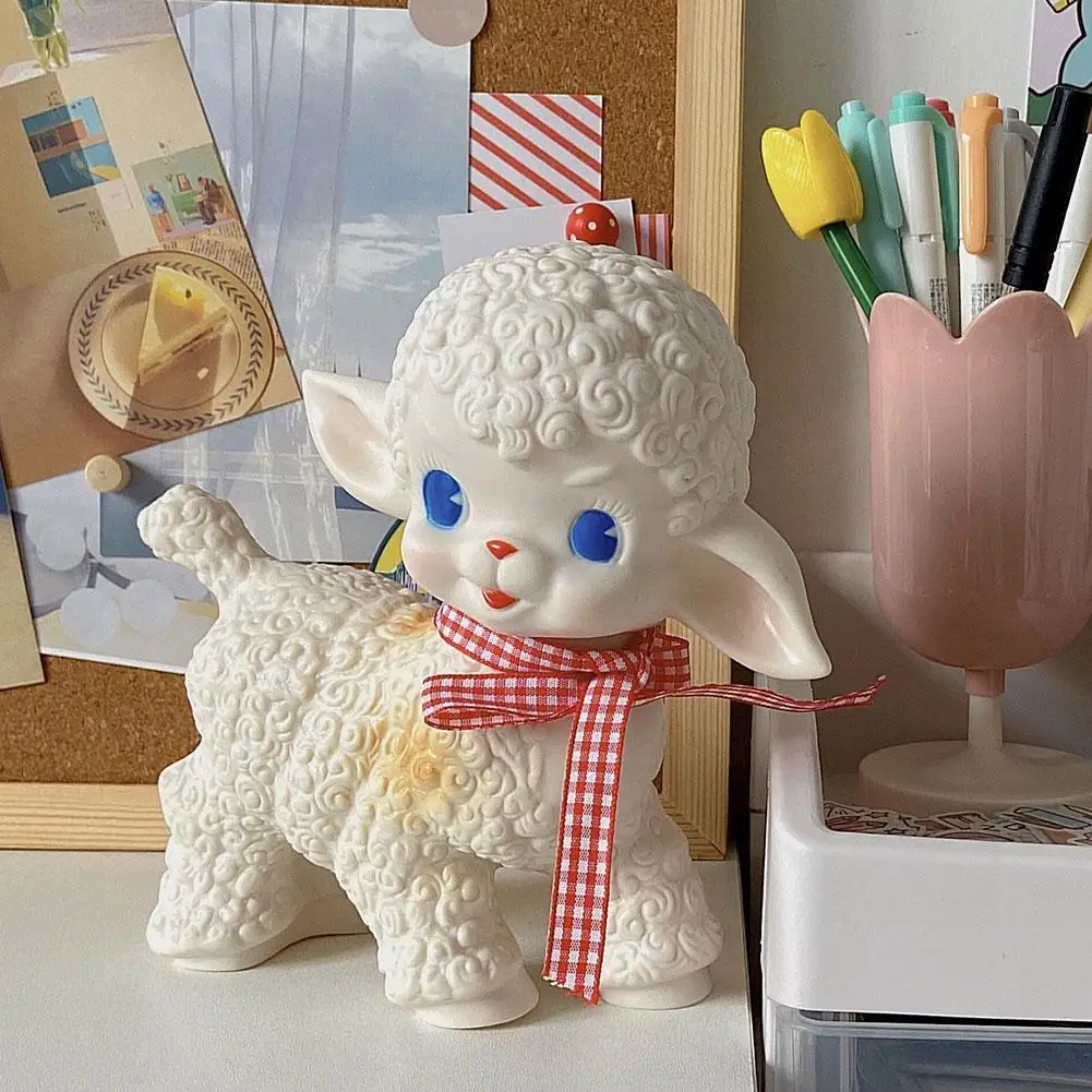 

Cute Rubber Sheep Dolls Pink Lamb Static Model Decor For Girl Lamb Desk Bedroom Birthday Toy Sweetheart Gift Home Accessories