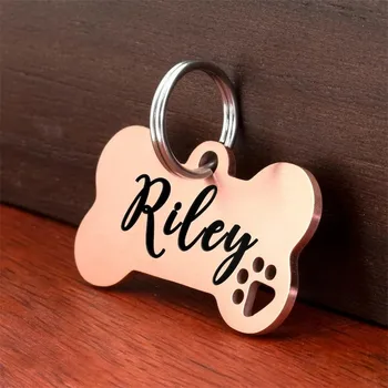 Etichetta identificativa per animali domestici a forma di osso Etichette con nome personalizzato per cani e gatti Collare con incisione gratuita anti-smarrimento Osso per animali domestici di piccola, media e grande