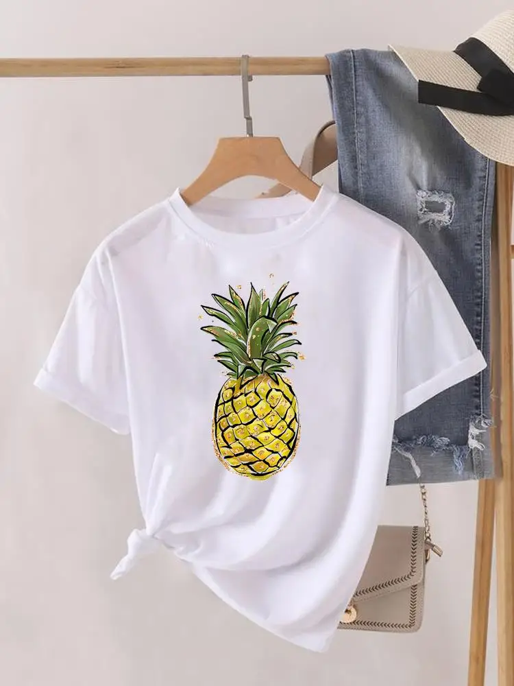 thumbnail image 1 of Camiseta estampada de manga corta para mujer, ropa con estampado de flores dulces de los años 90, Top para mujer, camiseta para mujer, ropa con cuello redondo, 1 of 5