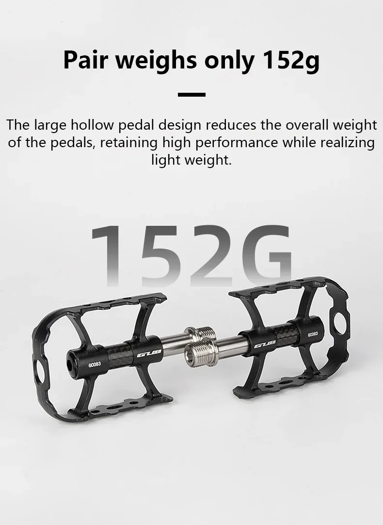 GUB GC083 Fahrrad Ultraleichtes Doppellager Aluminiumlegierung Pedal MTB/Rennrad/Klapprad Titan-Achsen-Pedale Leichtgewichtige Pedale – Detail 9