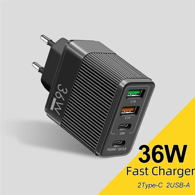 Caricabatterie Usb C Ricarica Rapida 65W Tipo C Pd Qc3.0 Adattatore Per Telefono Cellulare Per Iphone Xiaomi Huawei Samsung Ipad Realme Oneplus Tablet