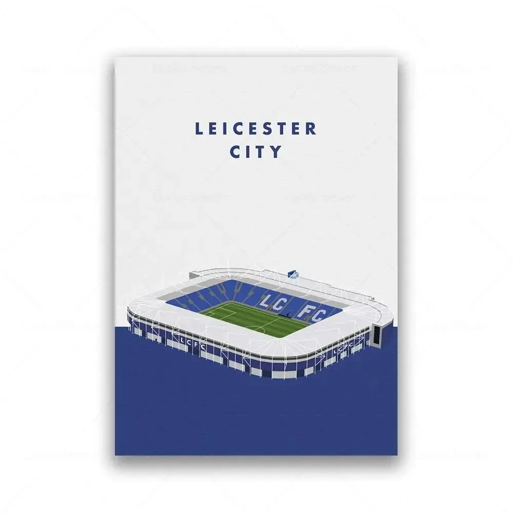 Minimalist Football Stadium Canvas Wall Art - Soccer Ground Sports Fan Unframed Poster