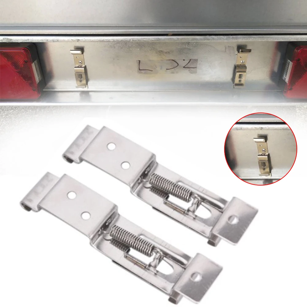 2pcs European Car Frame Number Plate Clips Spring Hold Trailer Number